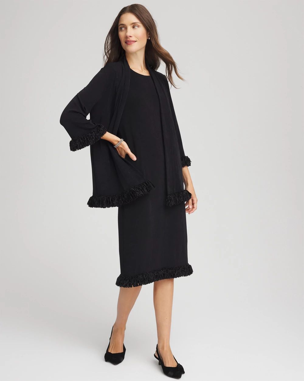 Travelers™ Fringe Hem Tank Dress click to view larger image.