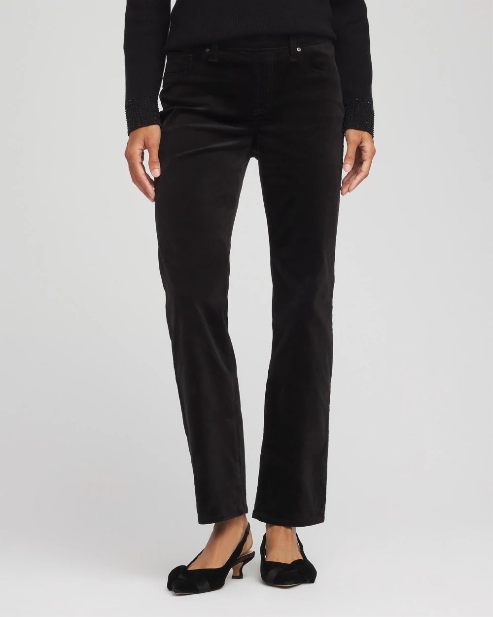 Velveteen Pull-On Flared Jeans