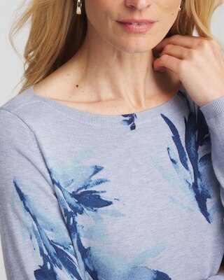 Ella Painterly Bateau Pullover Sweater click to view larger image.