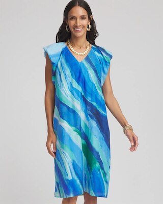 Cotton-Silk Voile Popover Dress