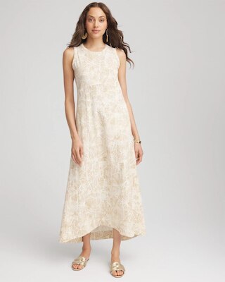 Printed Sleeveless Midi Tank Dress