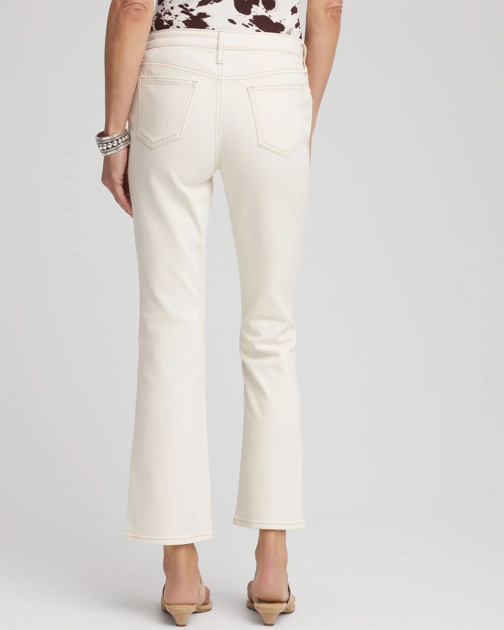 Petite Cropped Girlfriend Kick-Flare Jeans