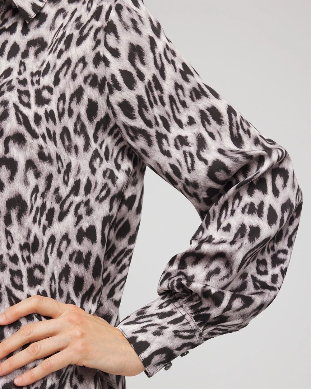 Faux Silk Snowy Animal Shirt click to view larger image.