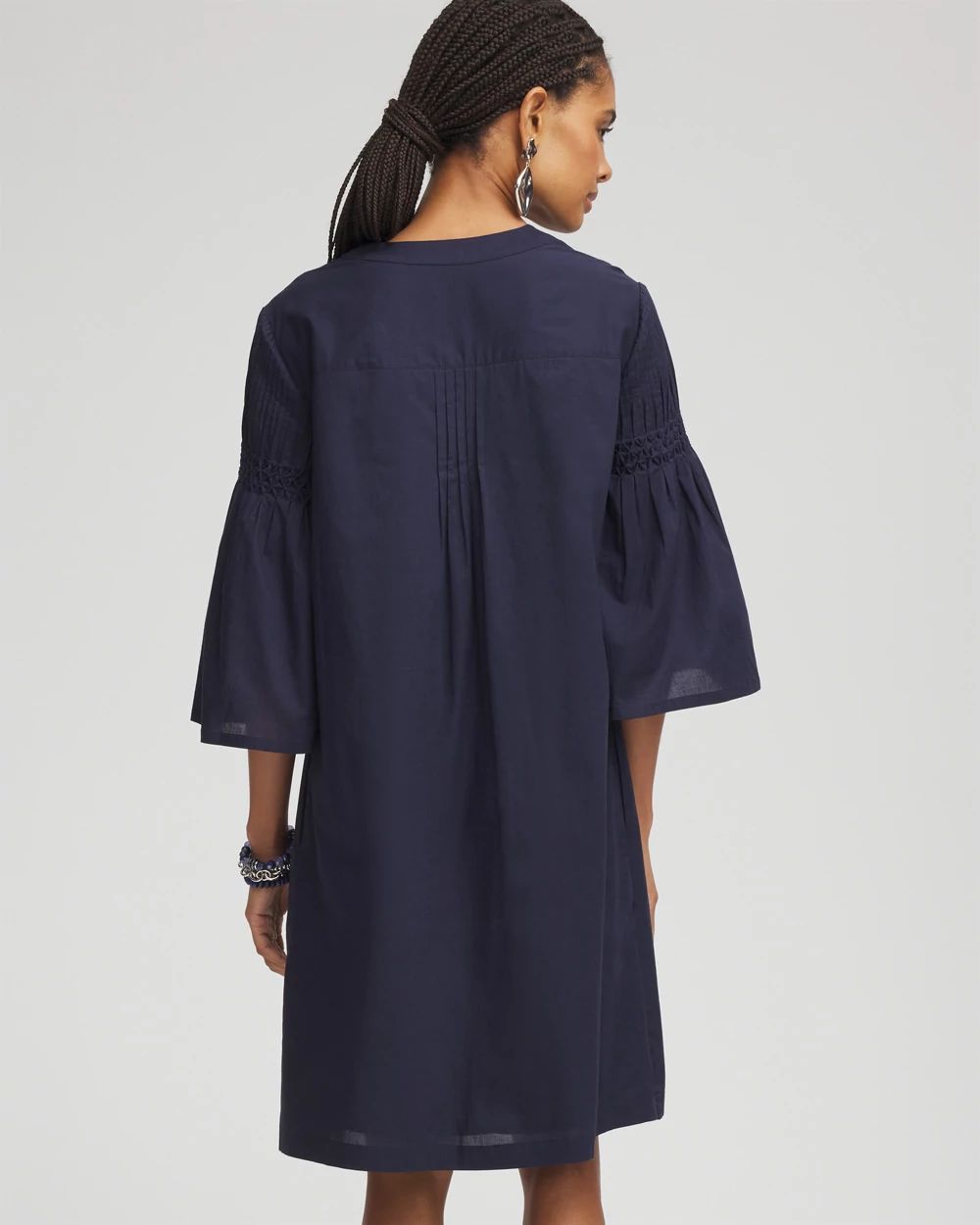 Cotton Voile Bell Sleeved Dress click to view larger image.