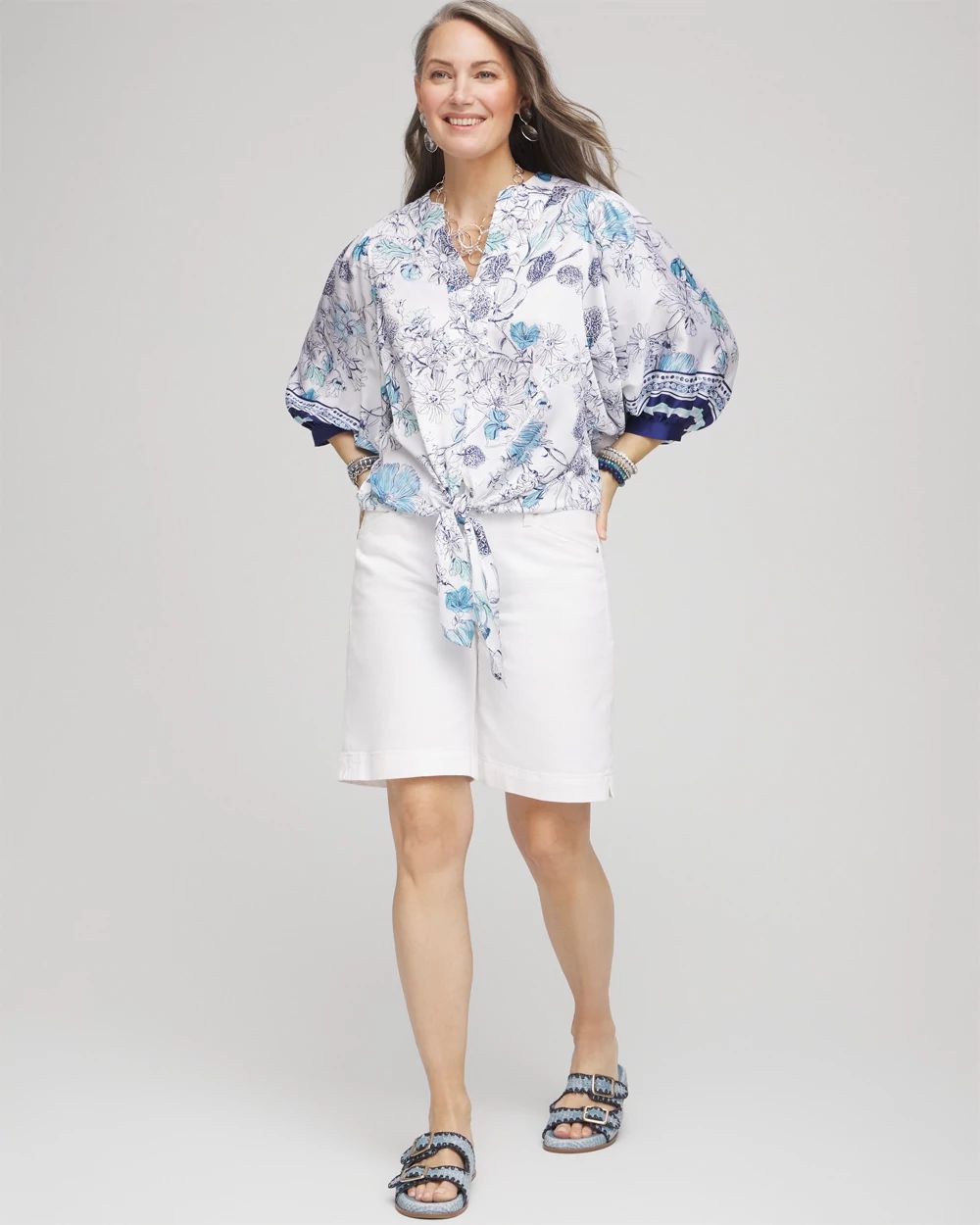 Wildflower Tie-Front Batwing Blouse