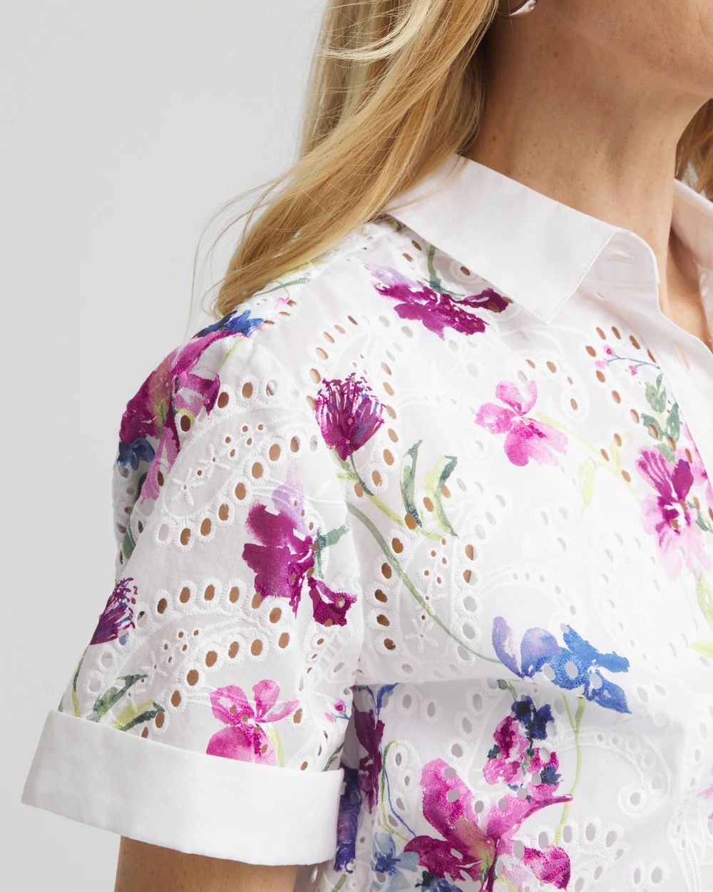 Cotton Eyelet Shirt click to view larger image.
