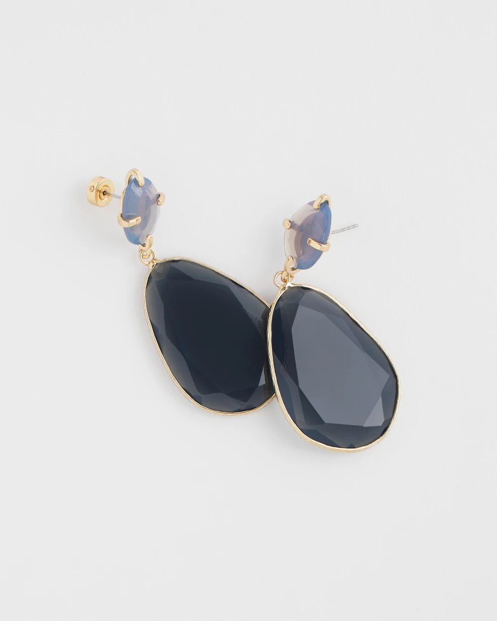 Blue Gem Teardrop Earrings click to view larger image.