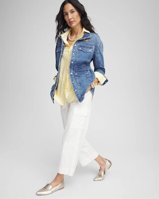 Cargo Straight Leg Cropped Pants click to view larger image.