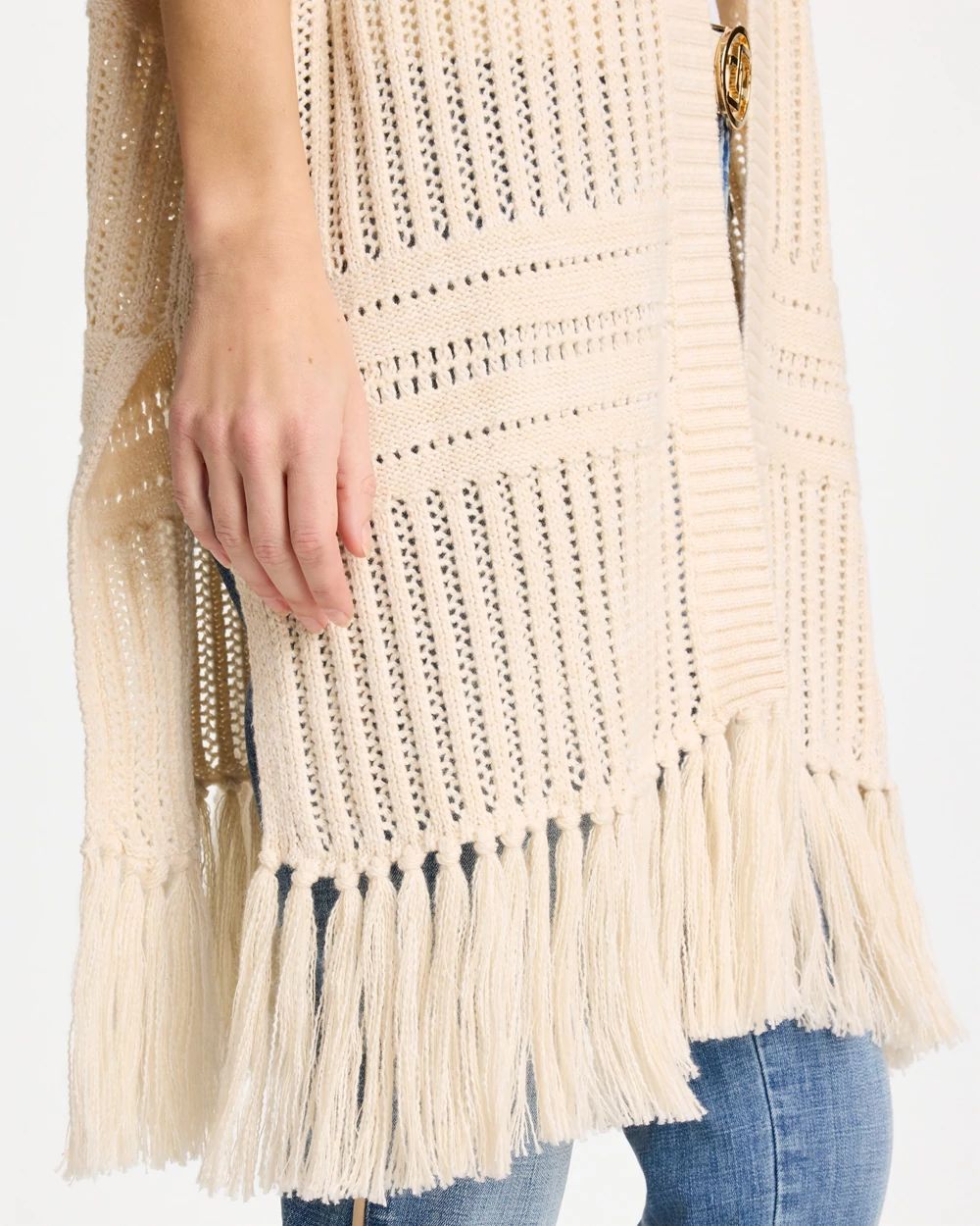 Long Knit Fringe Ruana