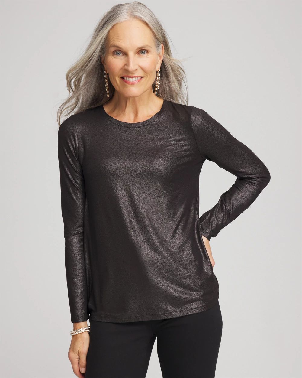 Touch of Cool™ Foil Long Sleeve Layering Tee
