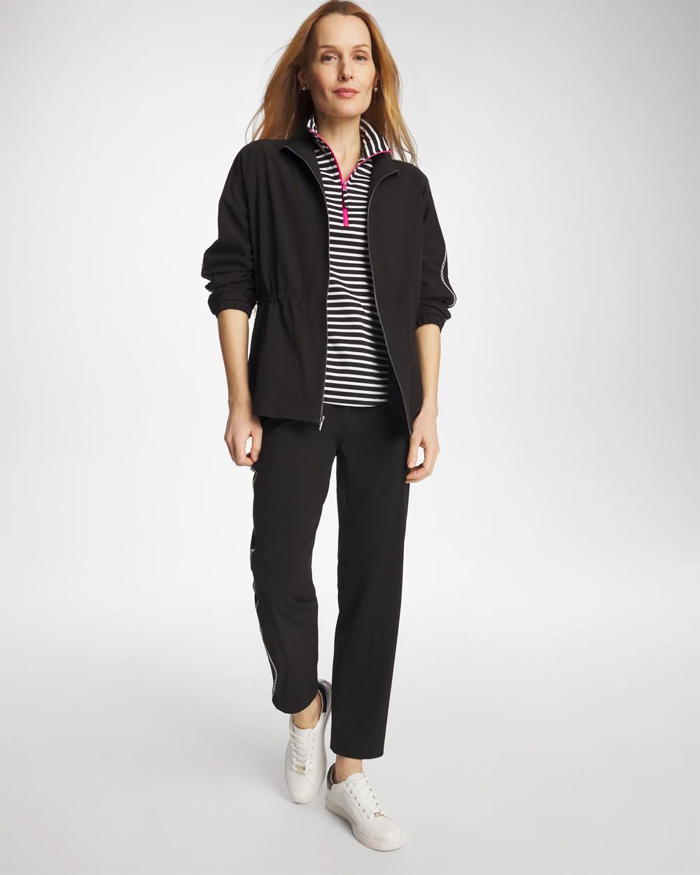 Zenergy® UPF Striped Contrast Half Zip Pullover Top