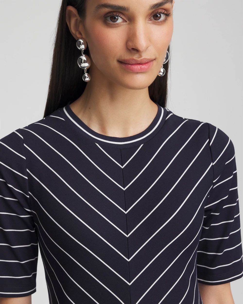 Striped Ponte Maxi Dress click to view larger image.