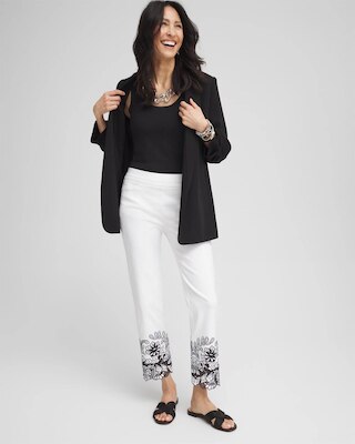 Brigitte™ Lace Embroidered Cropped Pants click to view larger image.