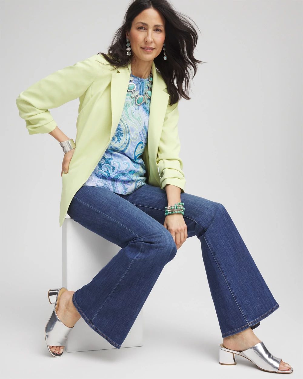 Paisley Crewneck Pullover Sweater click to view larger image.