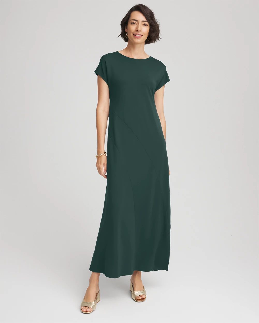Dolman-Sleeve Ponte  Maxi Dress