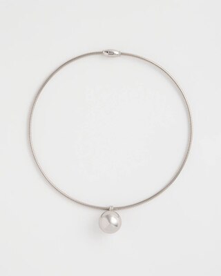 Silver Bead Collar Necklace