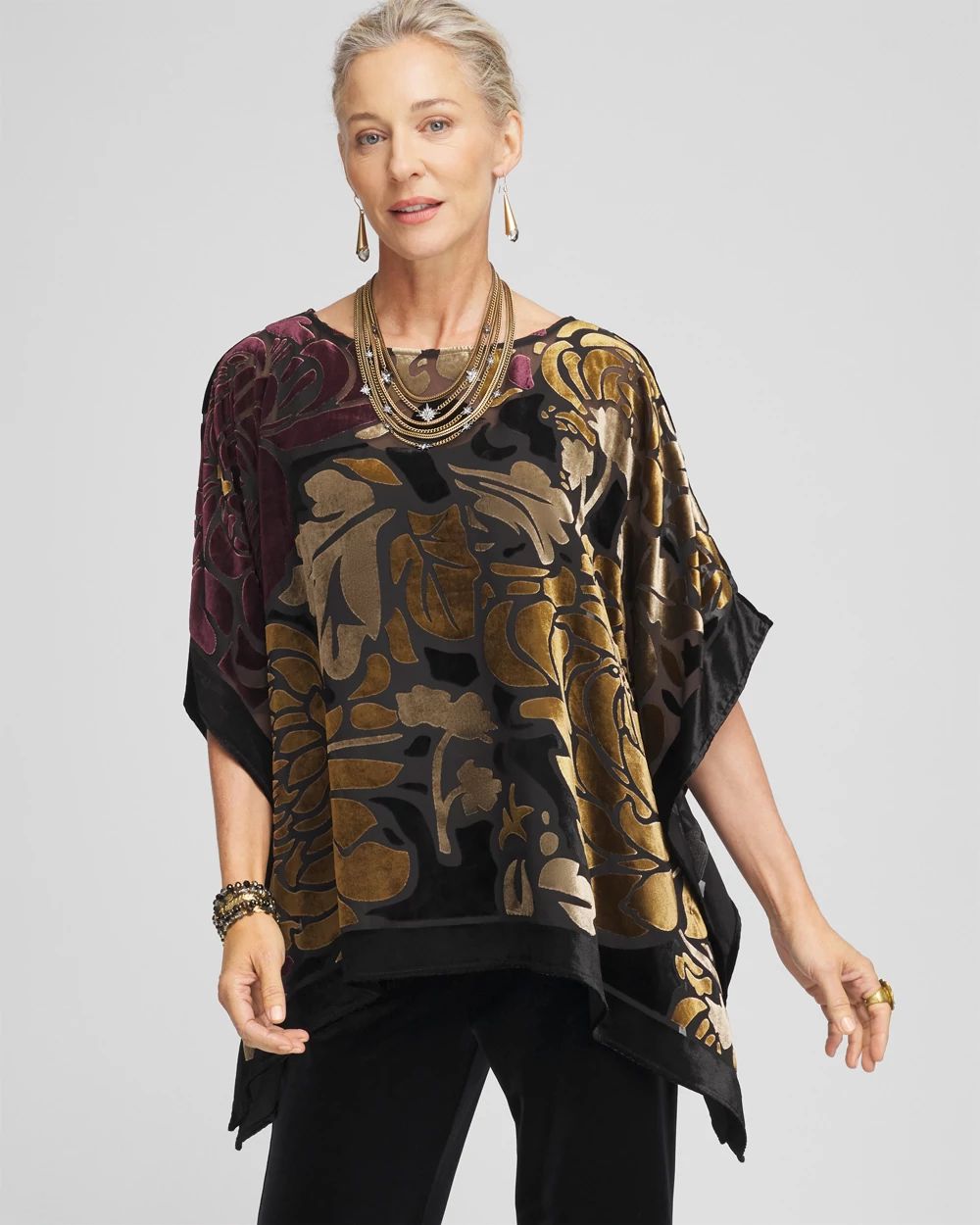 Travelers™ Collection Velvet Print Poncho