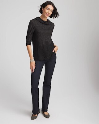 Lace Hem Cowlneck Top click to view larger image.