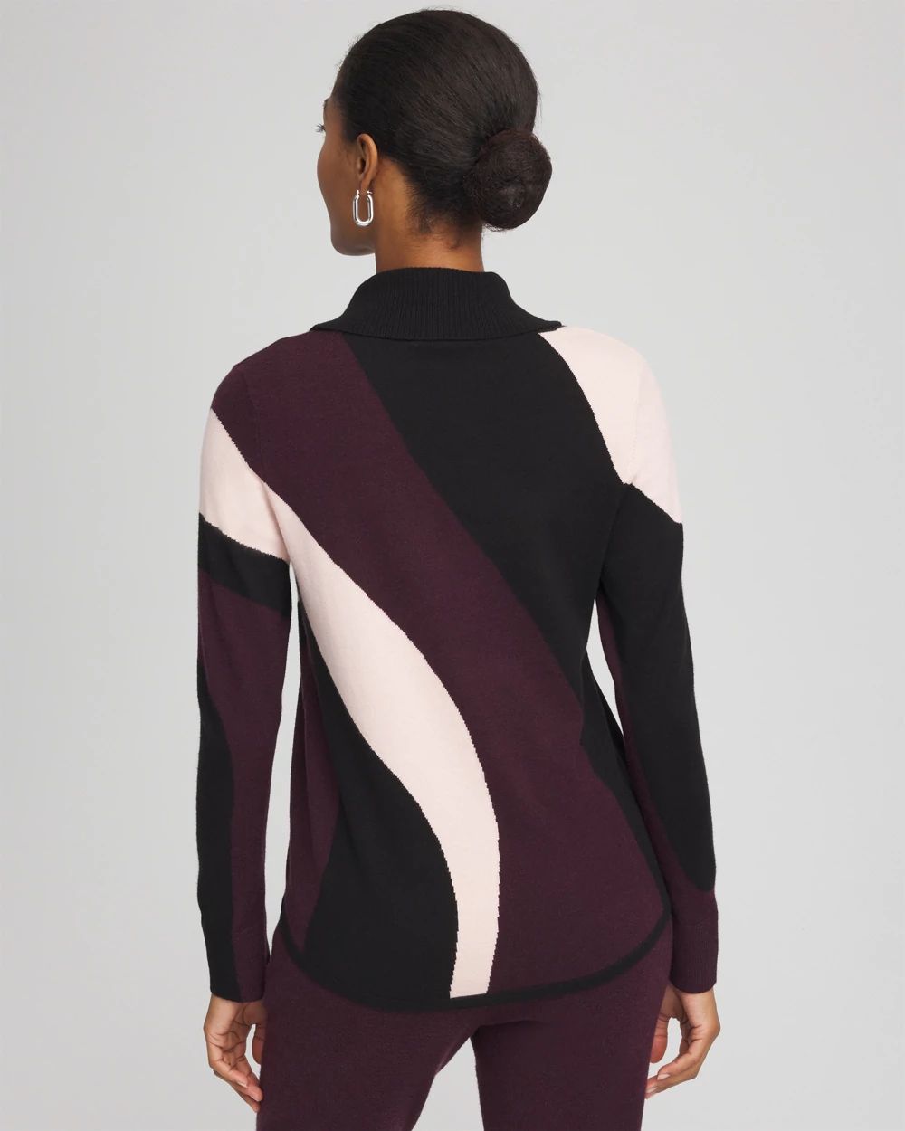 Zenergy® Luxe Intarsia Cowlneck Top click to view larger image.