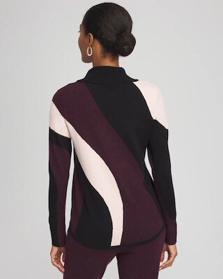 Zenergy® Luxe Intarsia Cowlneck Top click to view larger image.