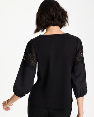 Lace Crochet Sleeve Tee click to view larger image.