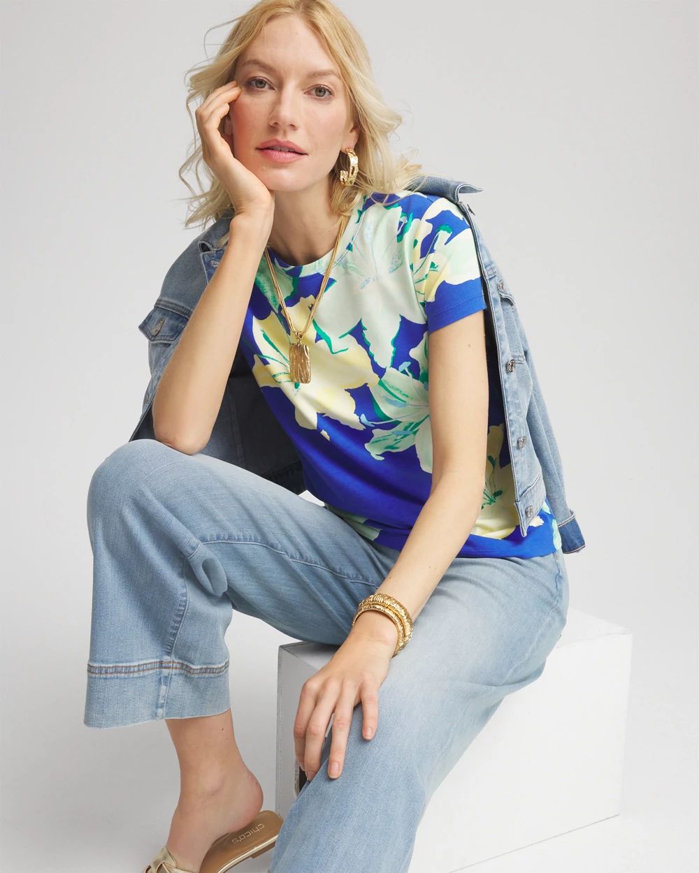 Floral Crewneck Perfect Tee