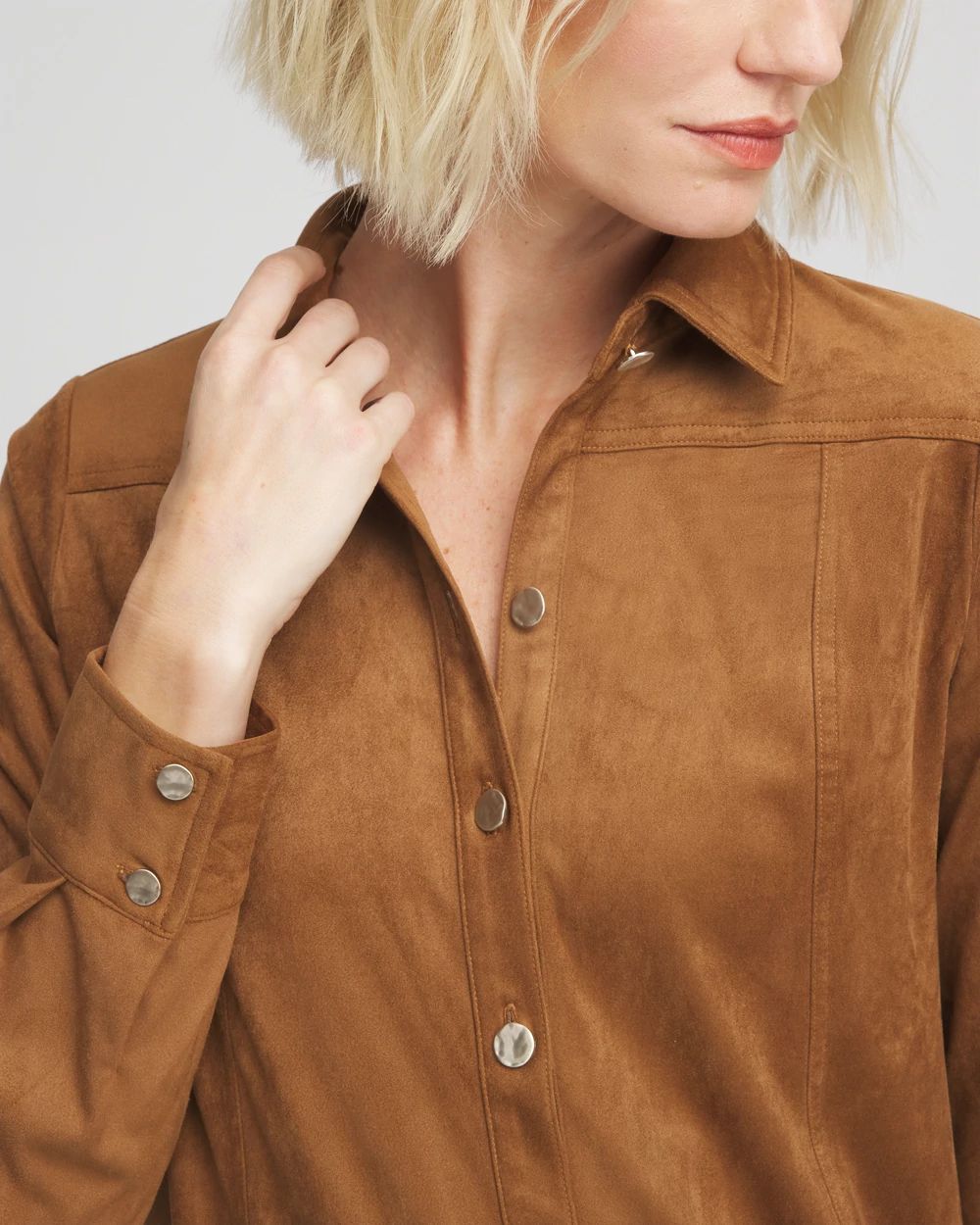 Faux Suede Shirtdress