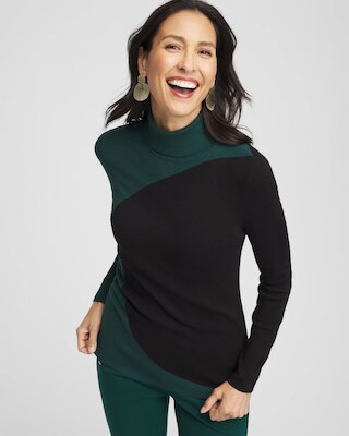 Ella Colorblock Turtleneck Sweater