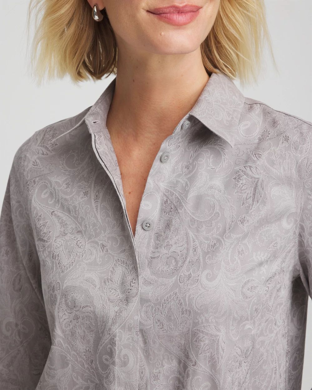 No Iron™ Lace Jacquard Stretch Tunic click to view larger image.