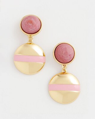 Pink Enamel Sphere Drop Earrings