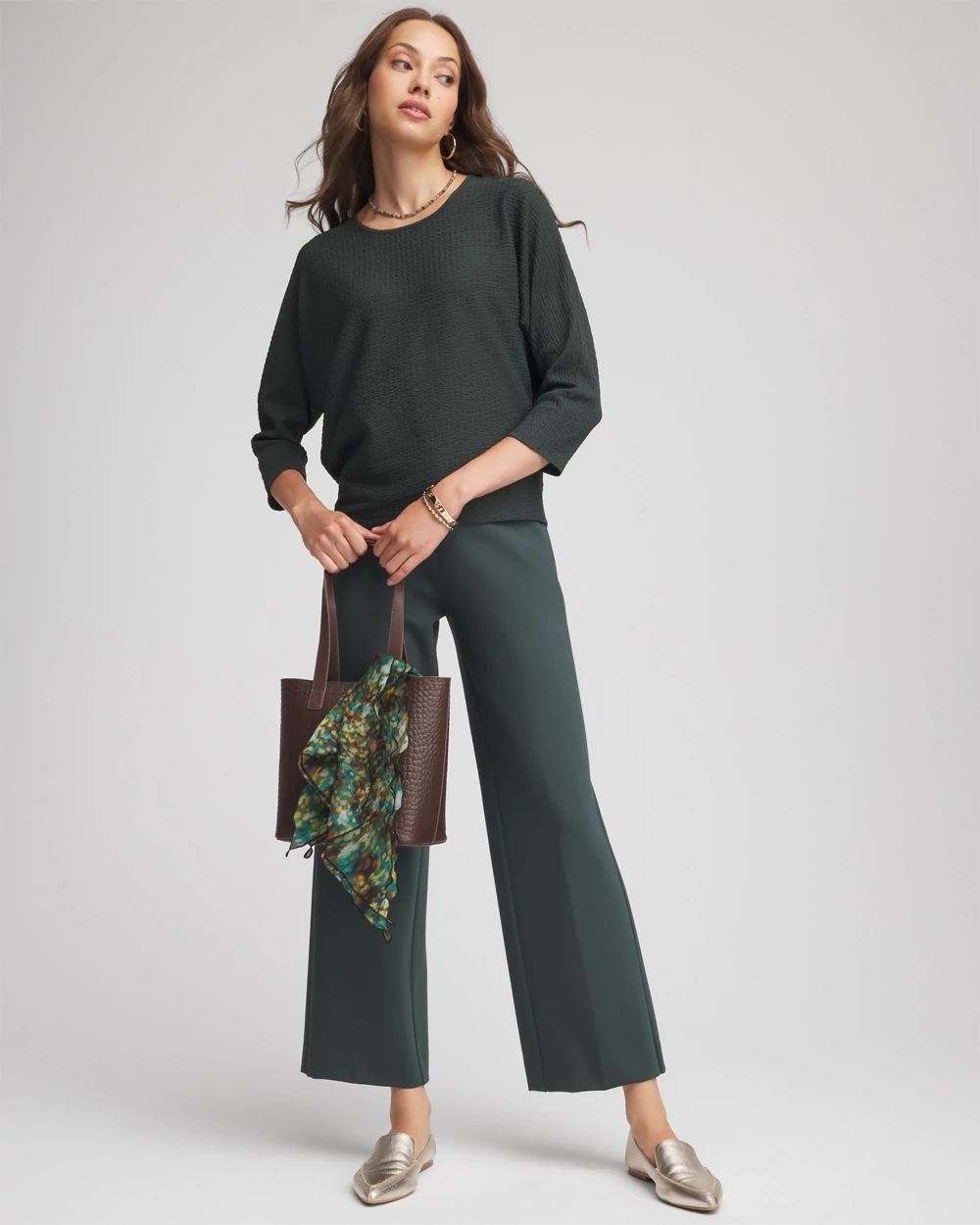 Textured Tapered-Hem Top