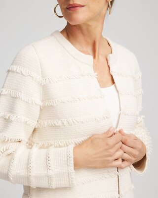 Fringe Ottoman Knit Cardigan click to view larger image.
