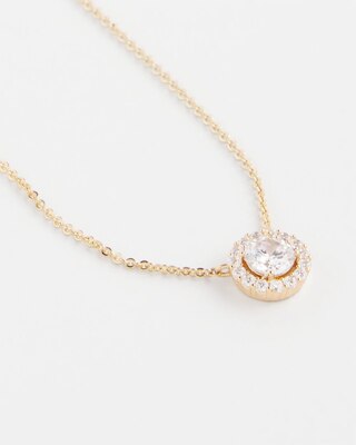 Gold Tone Drop Stone Necklace click to view larger image.