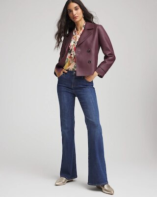 Faux Leather Trench Coat click to view larger image.