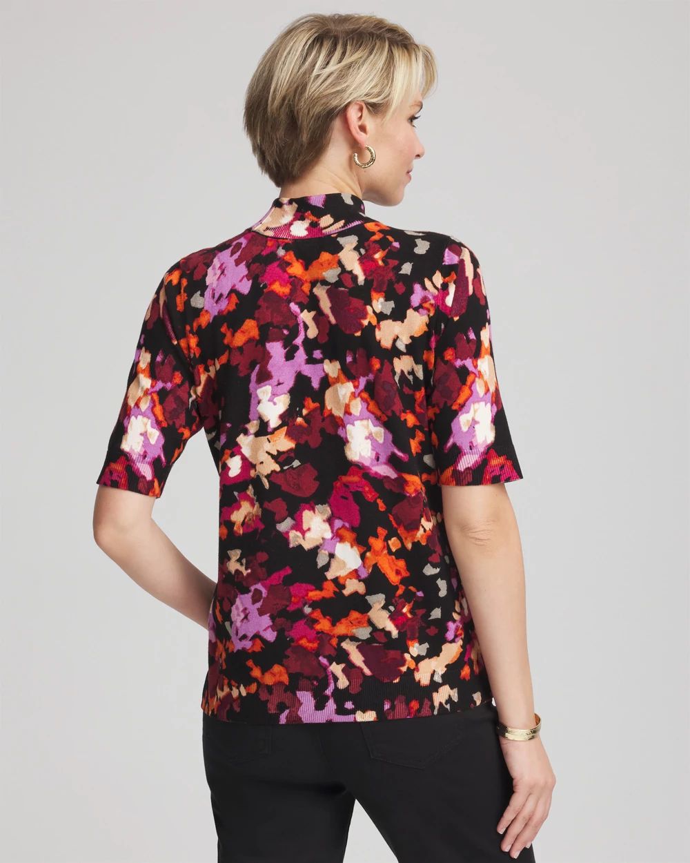 Ella Mockneck Painterly Pullover Sweater