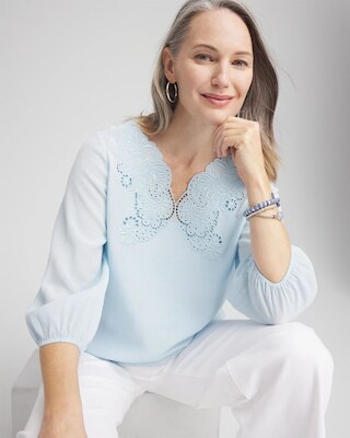 Embroidered Cutout Blouse click to view larger image.