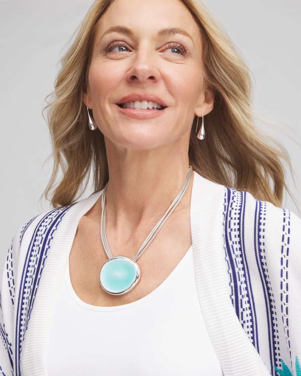 Sea Glass Effect Pendant Necklace