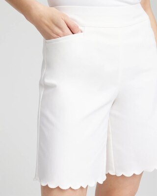 Brigitte™ Pull-On Scallop-Hem Shorts click to view larger image.