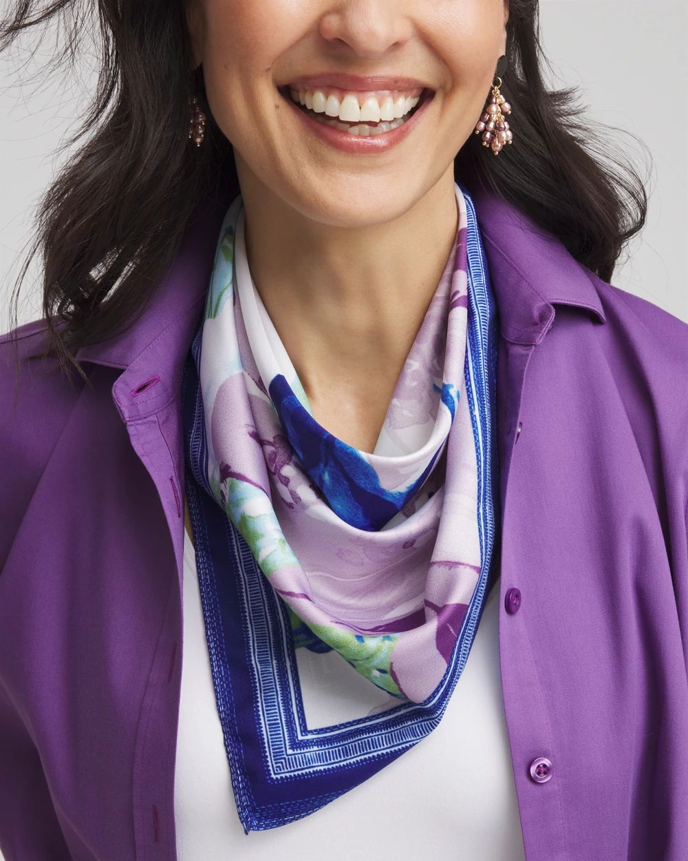 Island Flowers Square Neckerchief