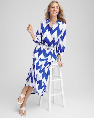 Chevron Striped Shirtdress click to view larger image.