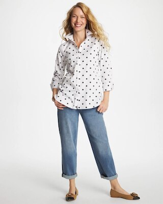 No Iron™ Stretch Perfect Dots Shirt click to view larger image.