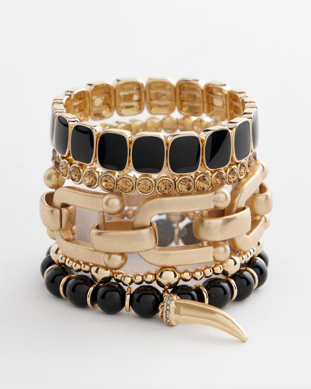 Chico's Originals Black Square Stretch Bracelet click to view larger image.