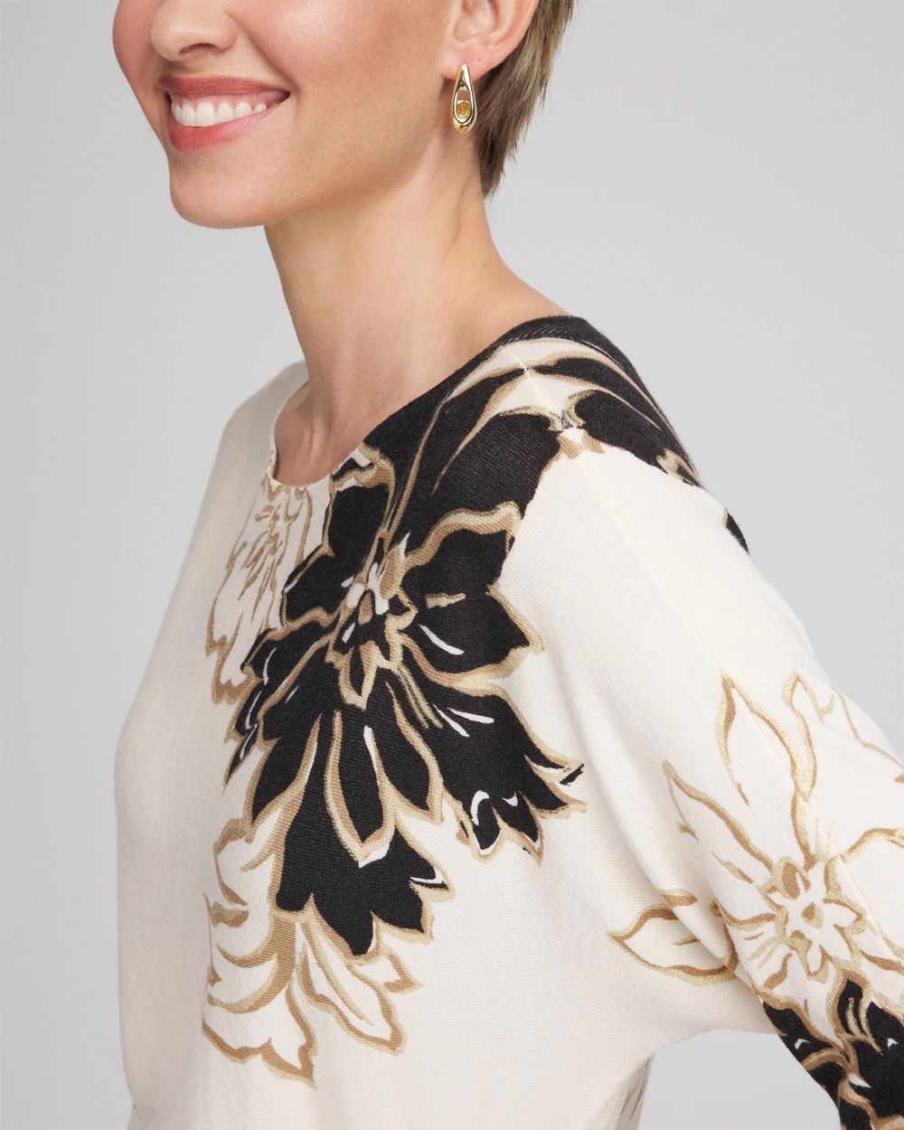 Ella Dolman Artisanal Pullover Sweater click to view larger image.