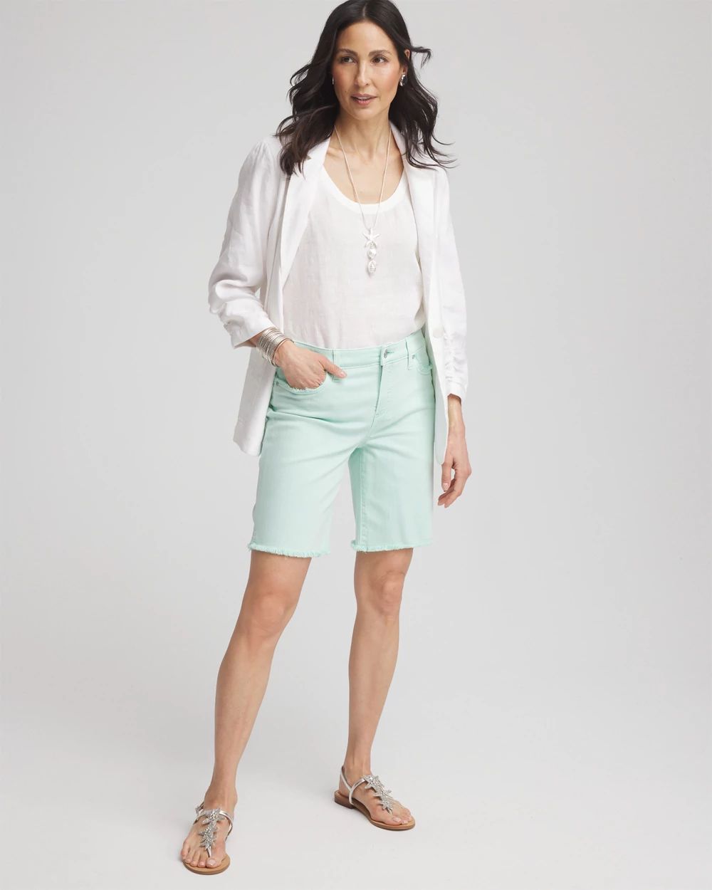 Girlfriend Fray Hem Shorts click to view larger image.