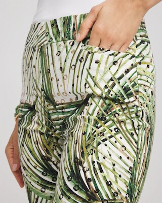 Brigitte™ Slim Ankle Palm-Print Pants click to view larger image.