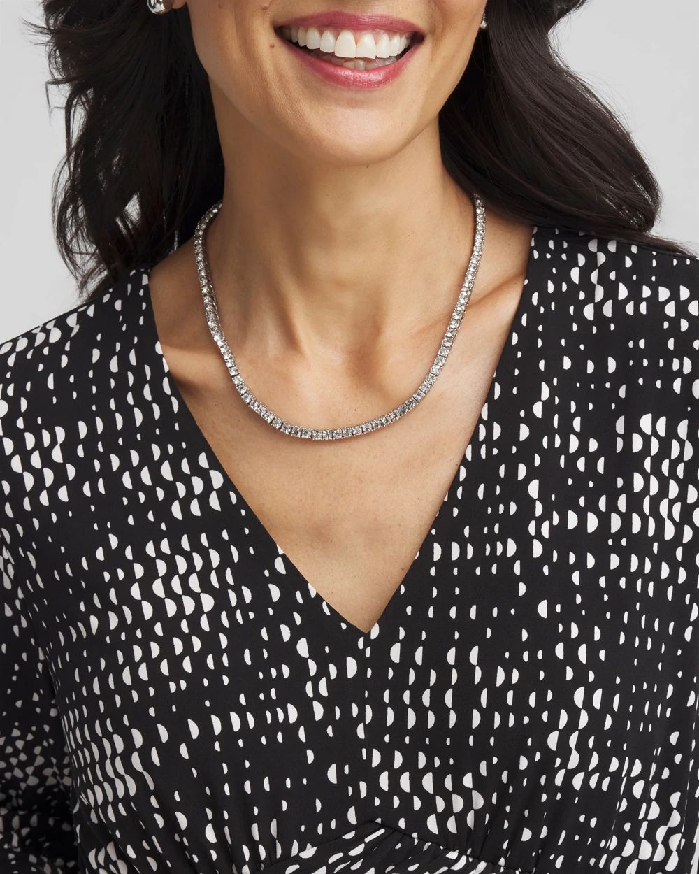 Silver Tennis Necklace click to view larger image.