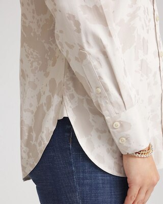 No Iron™ Stretch-Sateen Jacquard Shirt click to view larger image.