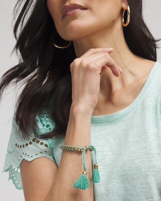 Adjustable Thread Wrapped Bracelet click to view larger image.