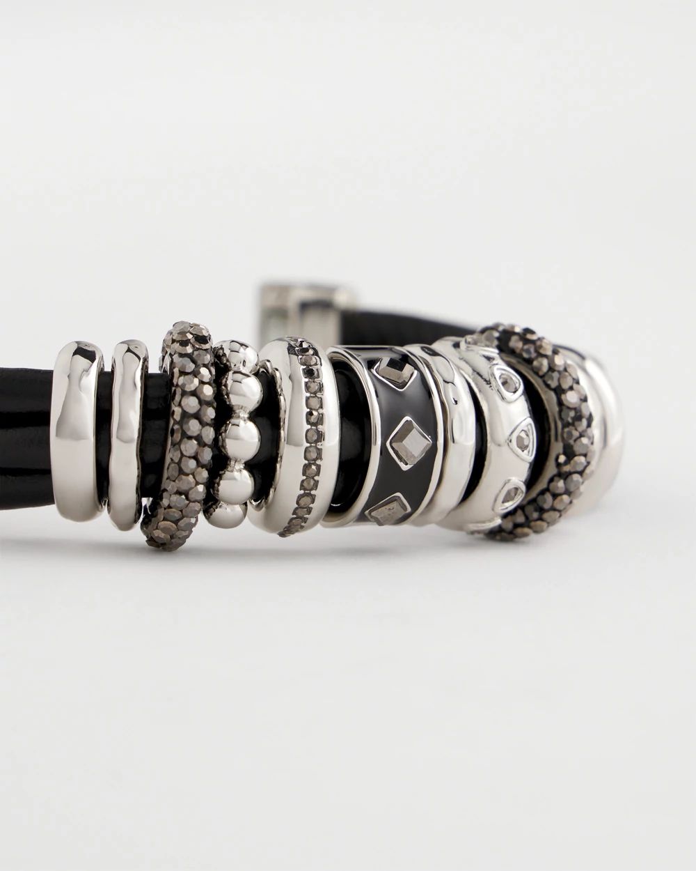 Black & Silvertone Charm Bracelet