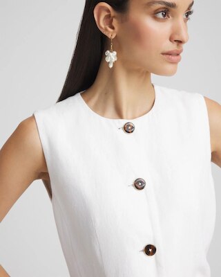 Linen Button-Front Shirt Vest click to view larger image.